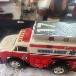 Kids Red and White Ambulance Toy - AMBULANCE Needs Batteries